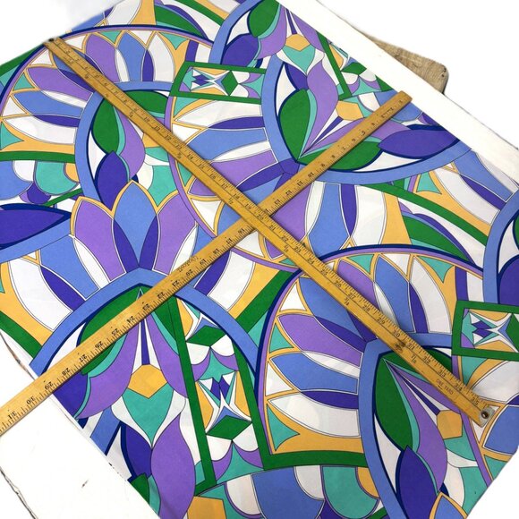 Zelouf Style Vintage Y2K Stretch Art Deco Fan Pattern Fabric 2 yards NOS - Picture 5 of 11